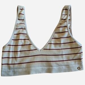 Danskin Cream and Brown Ribbed Bralette